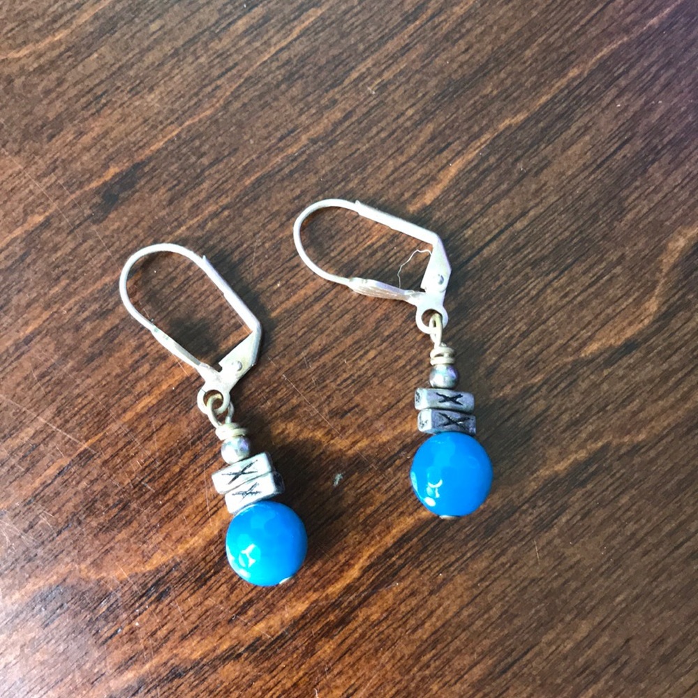 Blue stone earrings